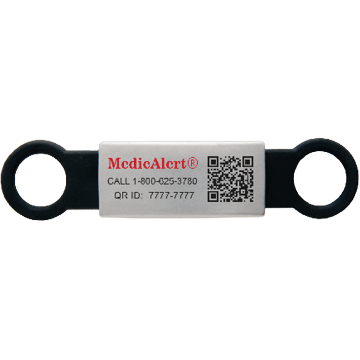 QR Code Shoe Tag Medical ID Black, Black, large image number 0